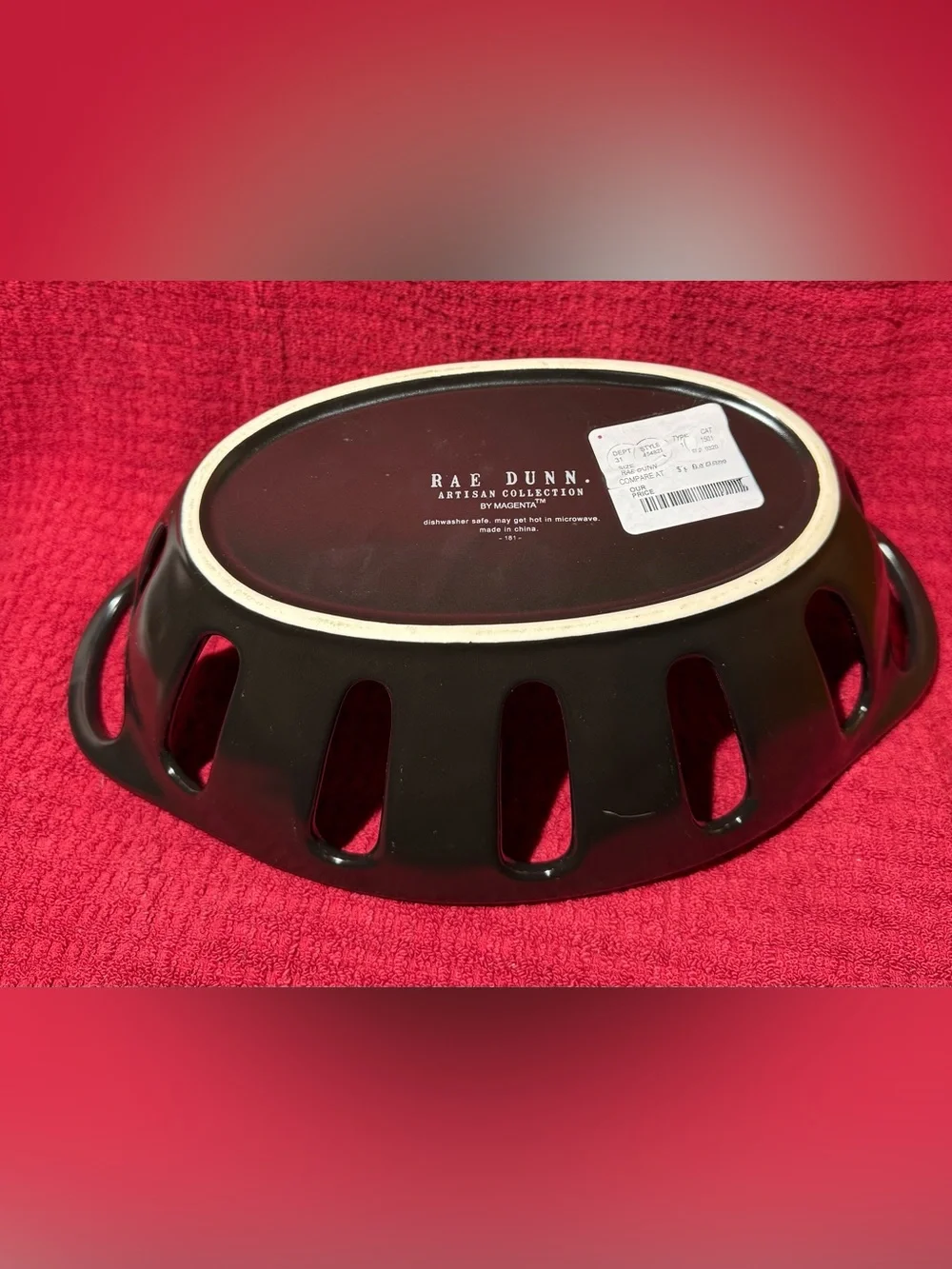 Rae Dunn bread basket black